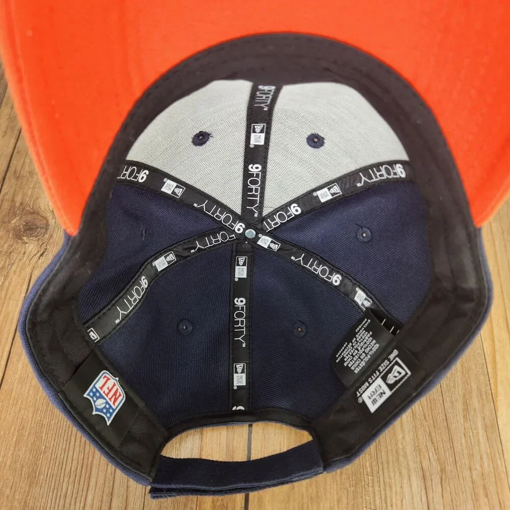 New Era 9forty Chicago Bears Baseball Hat Navy Orange Strapback NFL Football Cap